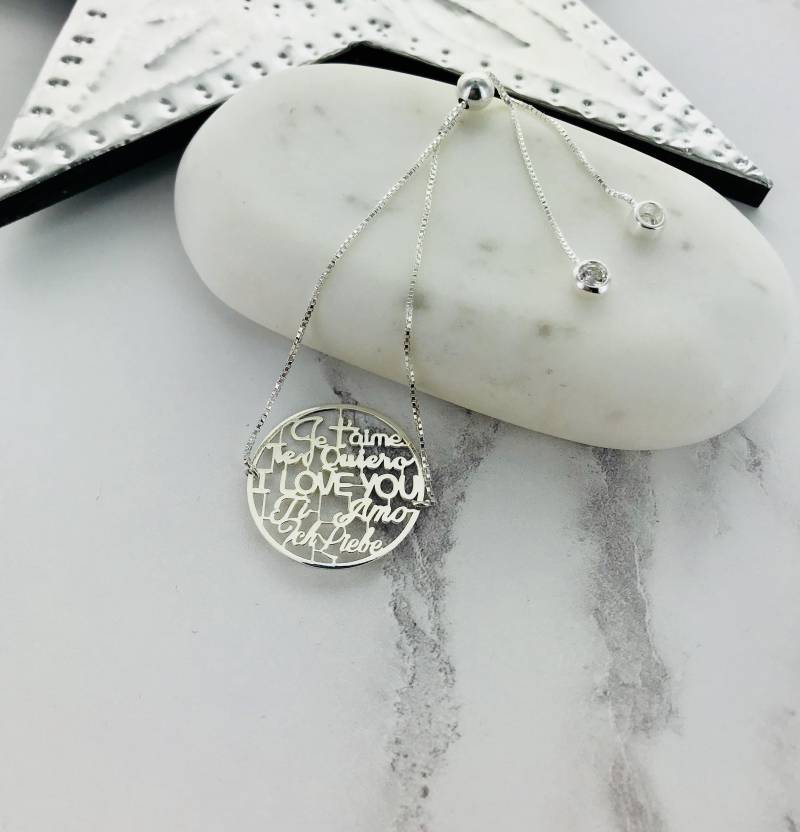Liebe Scheibe Schieber Armband von FrancescaRossiDesign
