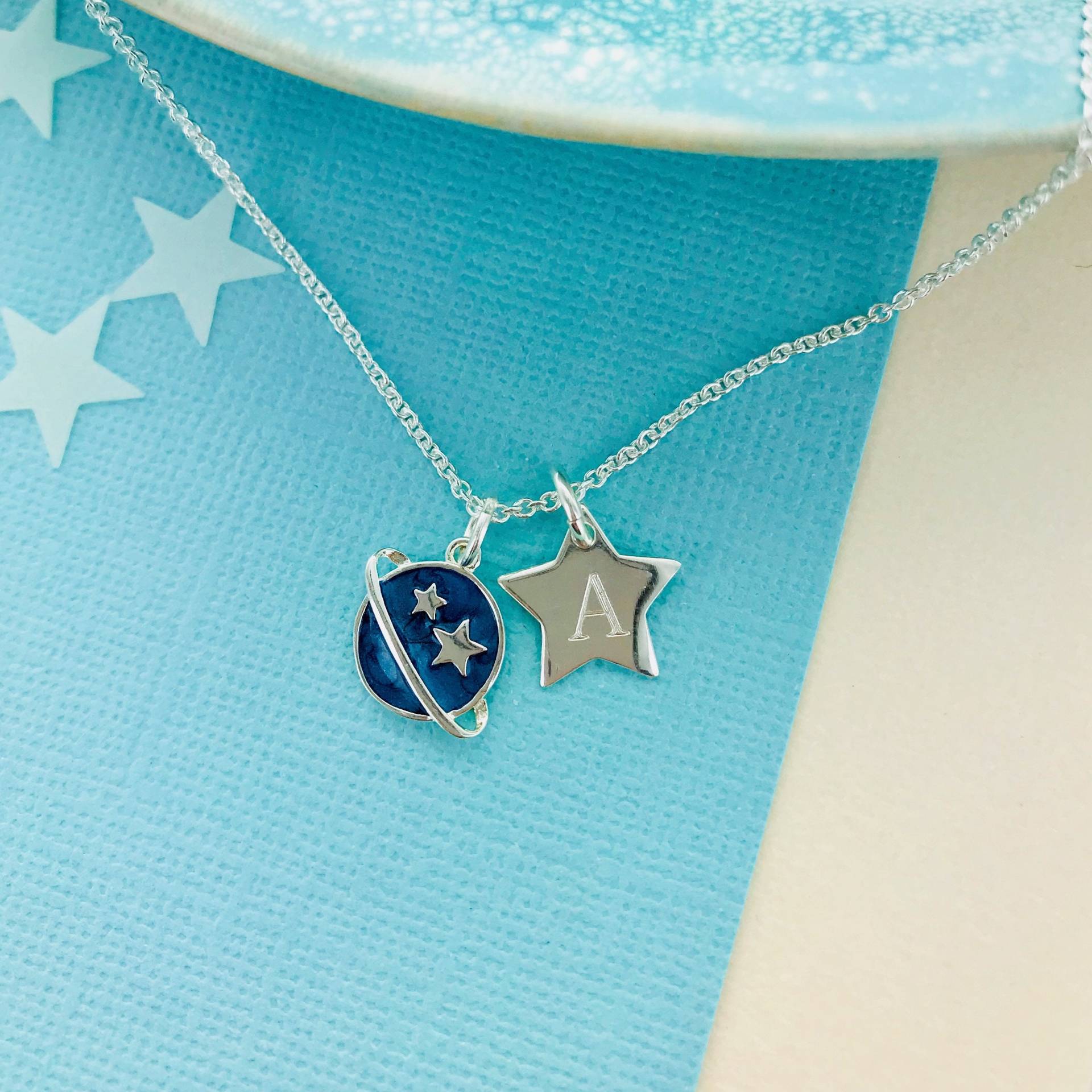 Planeten Und Personalisierte Stern Charmehalskette von FrancescaRossiDesign
