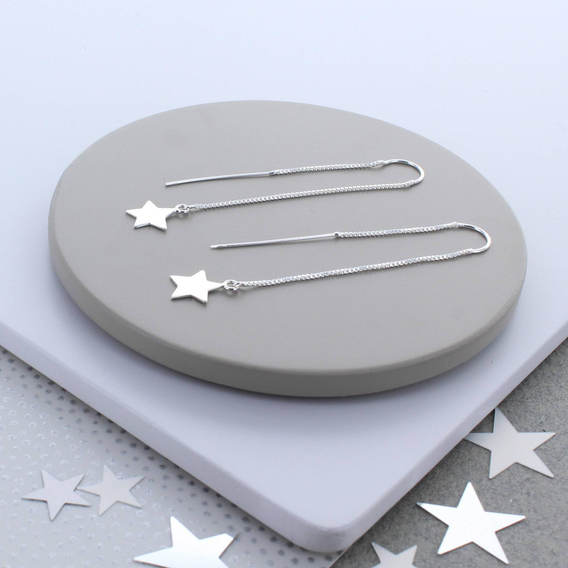 Silber Threader Stern Ohrring von FrancescaRossiDesign
