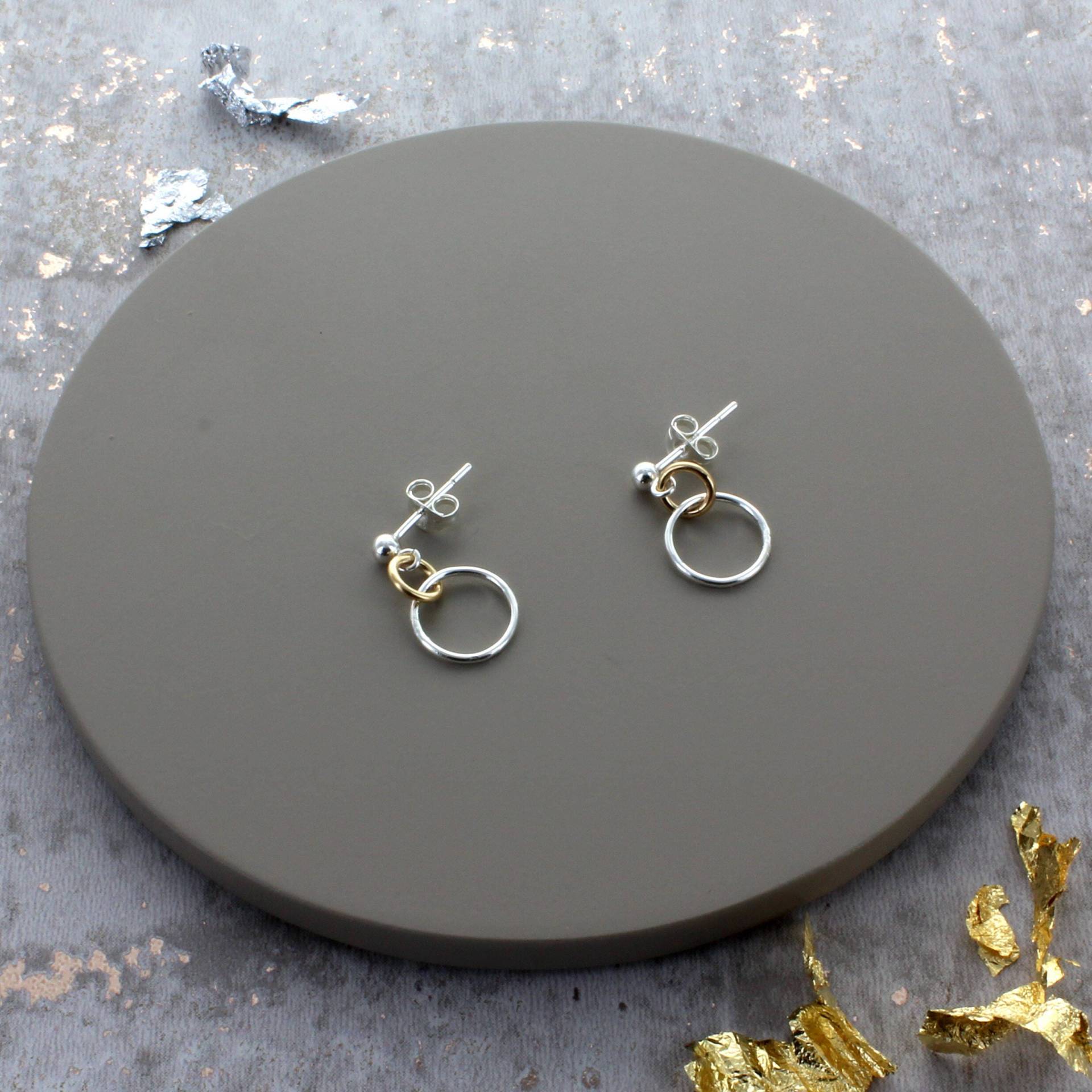 Vergoldete Und Sterling Silber Ohrringe von FrancescaRossiDesign