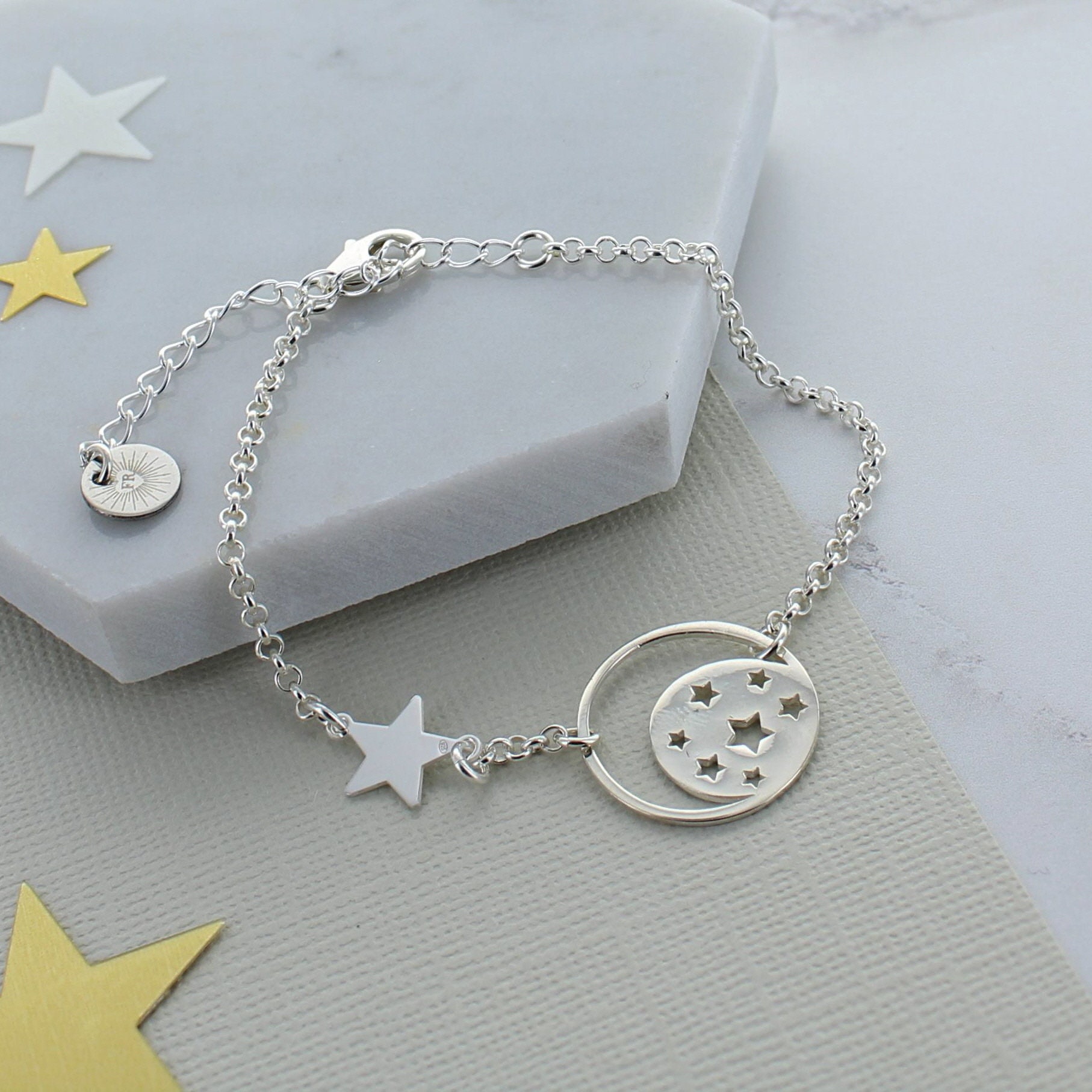 sterling Silber Sonne Und Mond Armband von FrancescaRossiDesign