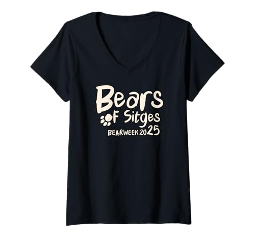 Damen Bears of Sitges. Bear Week 2025. T-Shirt mit V-Ausschnitt Damen Bears of Sitges. Bear Week 2025. T-Shirt mit V-Ausschnitt von Francesco Chiavi Design