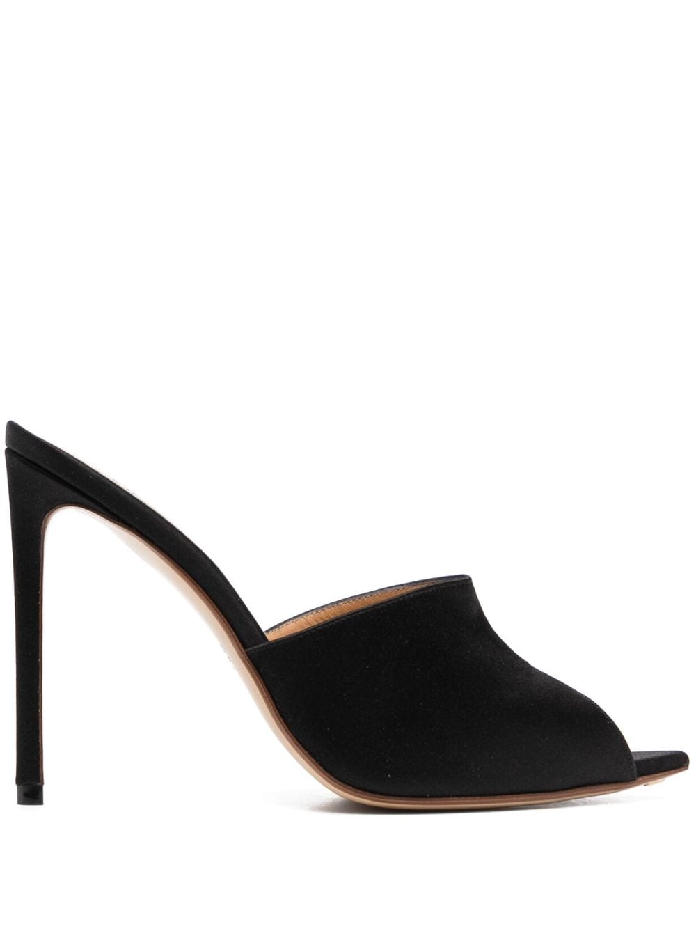 Francesco Russo Mules aus Satin 105mm - Schwarz von Francesco Russo