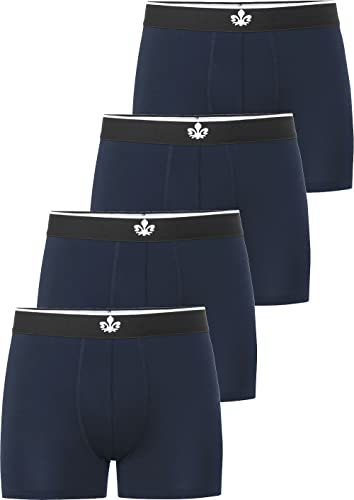 Franco Bettoni 4er Pack Herren Boxershorts, Bequeme Unterwäsche für Männer, Unterhosen mit seidenweicher Bambuswolle, Männershorts mit elastischem Bund, Marine, Gr. XXL von Franco Bettoni