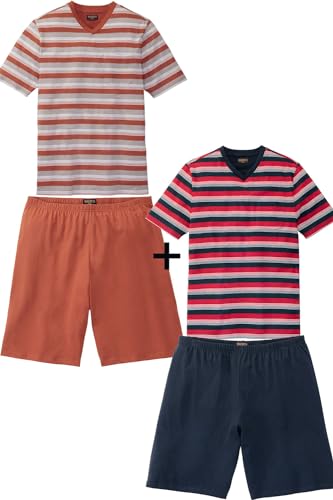 Franco Bettoni 4er Set Pyjama Herren kurz, Schlafanzug Herren aus 100% Baumwolle, 2 Pyjamasets für Männer inkl. 2X Schlafshorts + 2X Schlafshirt Kurzarm, Gr. XXL von Franco Bettoni