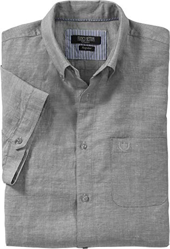 Franco Bettoni Herren Leinen-Baumwollhemd, luftig leichtes Kurzarmhemd, ideal für warme Sommertage, bequemes Oberteil mit Button-Down-Kragen für Männer, Größe 39-46 von Franco Bettoni