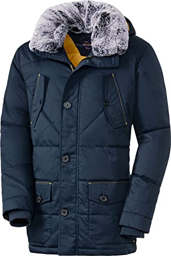 Franco Bettoni Herren Parka, warm wattierte Winterjacke, mit Reißverschluss & Knopfleiste, abnehmbare Kapuze, Herrenbekleidung, Gr. 48-60 von Franco Bettoni