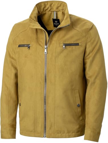 Franco Bettoni Jacke Herren aus Softvelours – Elegante Übergangsjacke, knitterresistente Freizeitjacke, Pflegeleichte Softvelours-Jacke mit 7 Taschen, Gelb, Gr. 58 von Franco Bettoni