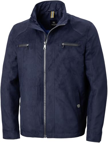 Franco Bettoni Jacke Herren aus Softvelours – Elegante Übergangsjacke, knitterresistente Freizeitjacke, Pflegeleichte Softvelours-Jacke mit 7 Taschen, Marine, Gr. 52 von Franco Bettoni