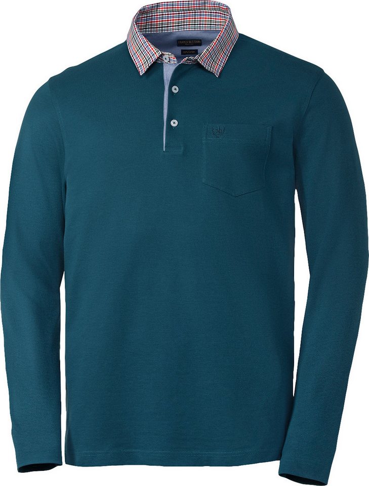 Franco Bettoni Langarm-Poloshirt Hohe Hautverträglichkeit durch 100% Baumwolle von Franco Bettoni