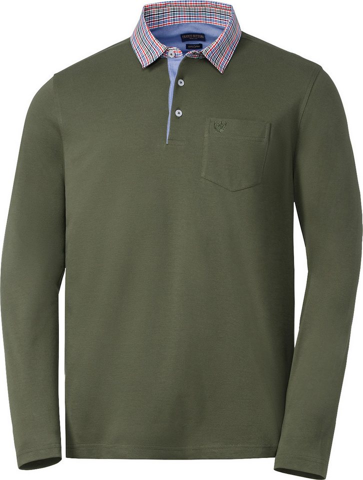 Franco Bettoni Langarm-Poloshirt Hohe Hautverträglichkeit durch 100% Baumwolle von Franco Bettoni