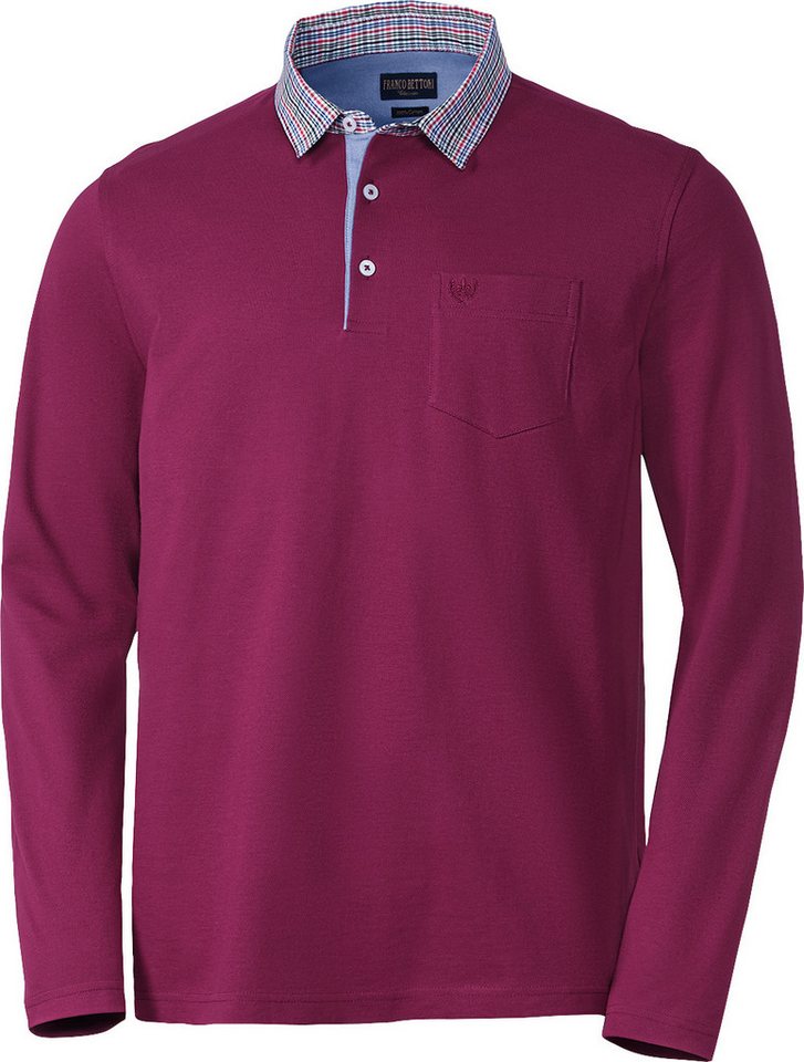 Franco Bettoni Langarm-Poloshirt Hohe Hautverträglichkeit durch 100% Baumwolle von Franco Bettoni