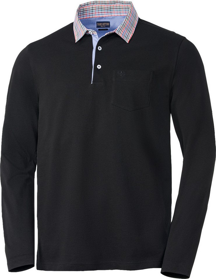 Franco Bettoni Langarm-Poloshirt Hohe Hautverträglichkeit durch 100% Baumwolle von Franco Bettoni