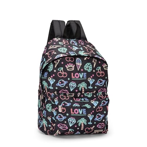 Franco Cosimo Panini Unisex Kinder Zaino Americano Amerikanischer Rucksack Allover Neon Comix, Schwarz von COMIX