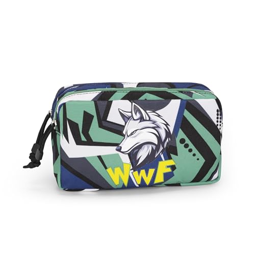 Franco Cosimo Panini WWF - Offizielles WWF Federmäppchen, Federmäppchen für Jungen und Mädchen, rechteckig, groß, ideal für die Aufbewahrung von Schreibwaren, mit praktischem Reißverschluss, 21 x 11 x von Franco Cosimo Panini