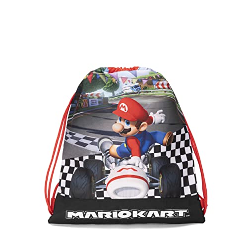 MARIOKART - Rucksack für Mädchen und Kinder mit Kordelzug und Anti-Schlag-System, geeignet als Sporttasche und Kindergarten - Rucksack für Mädchen, nützlich als Schulrucksack und Free-Time, 35 x 42 von Franco Cosimo Panini