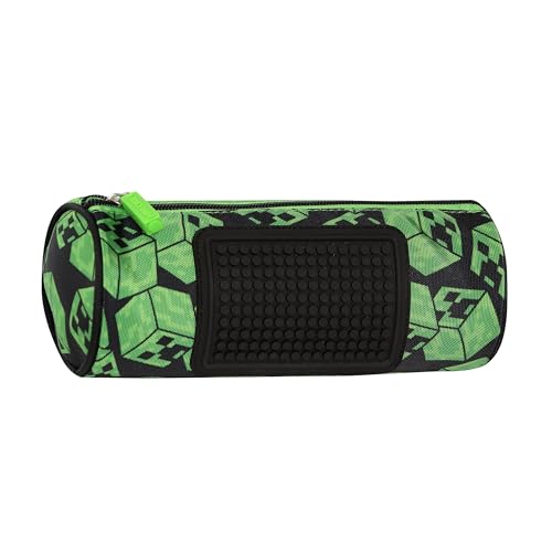 Minecraft Federmäppchen für die Schule, offizielles Minecraft, ideal für die Aufbewahrung von Schreibwaren, mit Trennwand innen mit elastischen Schlaufen, Reißverschluss und Pixel zur Personalisierung von Franco Cosimo Panini