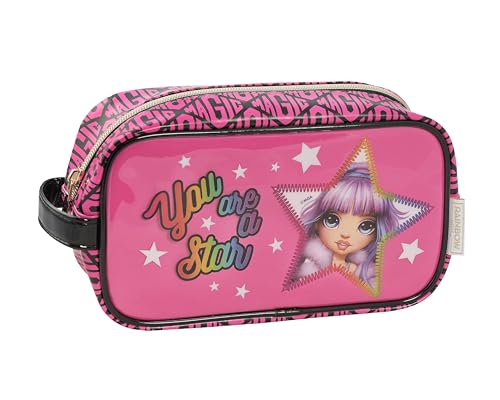 Rainbow High - Federmäppchen mit Reißverschluss, gefüttertes Innenfutter, ideal zum Organisieren von Schreibwaren und kleinen Gegenständen, mit seitlichem Griff, 22 x 12 x 8 cm, Fuchsia von Franco Cosimo Panini