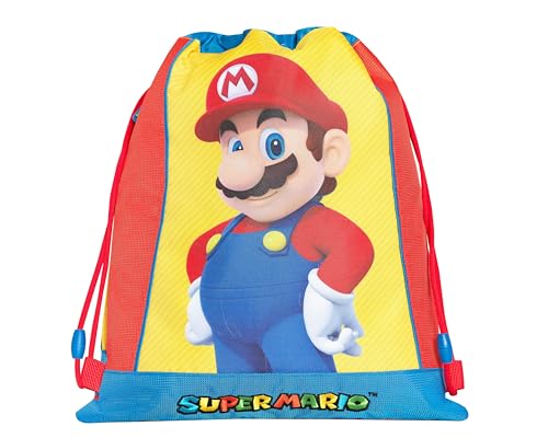 Super Mario - Offizieller Super Mario Beutel mit Kordelzug, kompakt und vielseitig, ideal für Fitnessstudio, Schule, Reisen, Brotdose, Geschenkidee für Kinder und Jugendliche, 35 x 42 x 2 cm, Super Mario - Offizieller Super Mario Beutel mit Kordelzug, kompakt und vielseitig, ideal für Fitnessstudio, Schule, Reisen, Brotdose, Geschenkidee für Kinder und Jugendliche, 35 x 42 x 2 cm, von Franco Cosimo Panini
