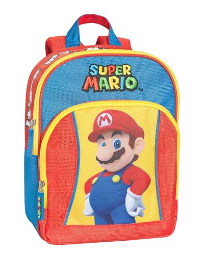 Super Mario Rucksack für Jungen und Mädchen, offizielles Super Mario, ideal für Kindergarten und Freizeit, mit gepolsterten Schultergurten, Rückseite und thermogeformtem Boden, mit praktischen von Franco Cosimo Panini