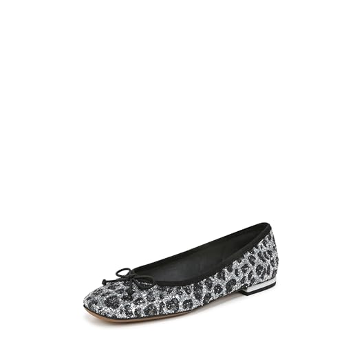 Franco Sarto Damen Abigail Bow Ballet Flats Ballerinas, Glitzerstoff mit Leopardenmuster, 38.5 EU Weit von Franco Sarto