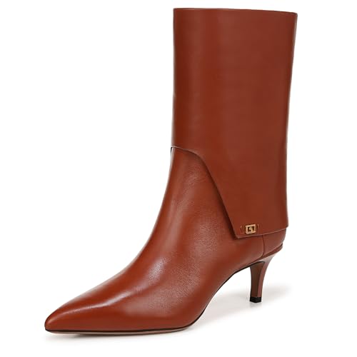 Franco Sarto Damen Alberta Pointed Toe Mid Calf Boot Halblange Stiefel, Eichelbraunes Leder, 37 EU von Franco Sarto