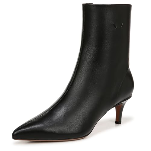 Franco Sarto Damen Anna Pointed Toe Kitten Heel Boot Stiefelette, Schwarz Leder, 36 EU von Franco Sarto