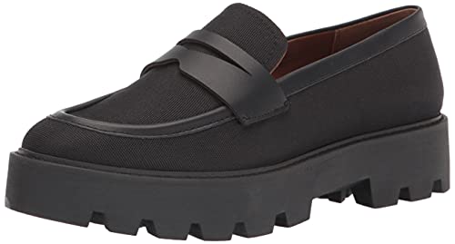 Franco Sarto Damen Balin Lug Sole Chunky Loafer Slipper, Schwarzes Crinkleather, 39 EU von Franco Sarto