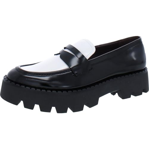 Franco Sarto Balin Lug Sole Chunky Loafer für Damen, Schwarz-Weißlack, 39 EU von Franco Sarto