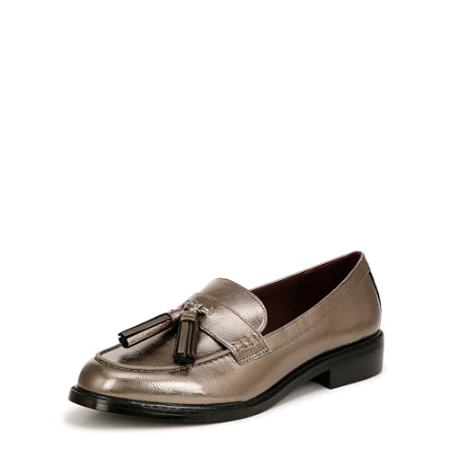 Franco Sarto Damen Carolynn Slip on Tassel Loafers Slipper, Zinnfarben, Metallic, 35.5 EU von Franco Sarto