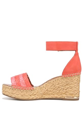 Franco Sarto Damen Clemens Raffia Keilabsatz Sandalen Espadrilles, Pfirsichorange gewebt, 36 EU von Franco Sarto
