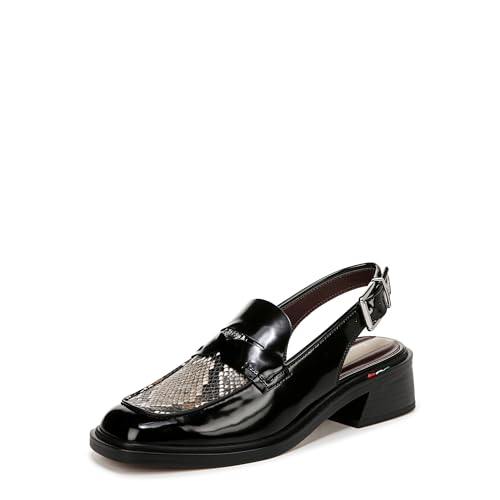 Franco Sarto Damen Giada Slingback Loafer Flat Slipper, Schwarz/Schlange, 40 EU von Franco Sarto