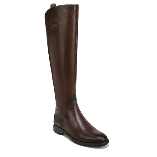 Franco Sarto Damen Meyer Knee High Flat Boots Kniehohe Stiefel, Dunkelbraunes Leder, breite Wade, 36.5 EU Weit von Franco Sarto
