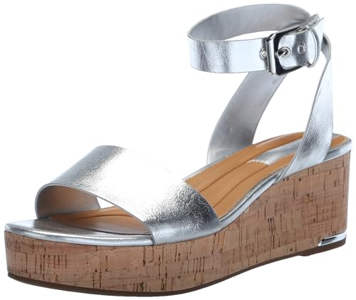 Franco Sarto Damen Presley Platform Wedge Sandale mit Absatz, Silberfarben metallisch, 38 EU von Franco Sarto