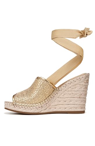 Franco Sarto Damen Sierra Lace Up Wedges Espadrilles, Gold gewebt, 37 EU von Franco Sarto