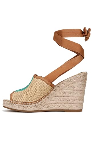 Franco Sarto Damen Sierra Lace Up Wedges Espadrilles, Natürliches Blau, Streifen, 37 EU von Franco Sarto