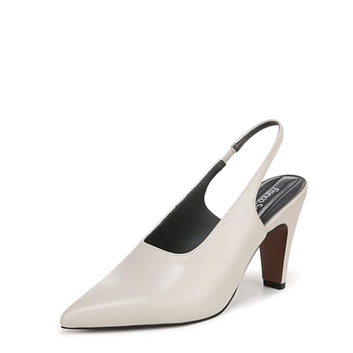 Franco Sarto Damen Sorrento Pointed Toe Slingback Pump Pumps, Chalk White Leather, 38 EU von Franco Sarto