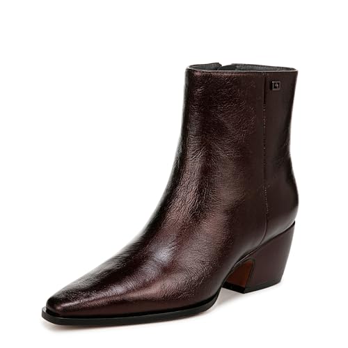 Franco Sarto Damen Vivian Pointed Toe Ankle Boots Stiefelette, Metallic-braunes Leder, 39.5 EU von Franco Sarto