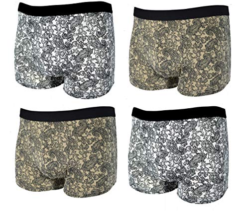 4 Stück Boxer Boxers Unterhose 2x silber 2x bronze Gr. 6/L • grosse Blumen Lava enge boxershorts grau boxershorts mikrofader geblümte unterhose retropants herren weiß retropants unterhosen männer von Frank Fields