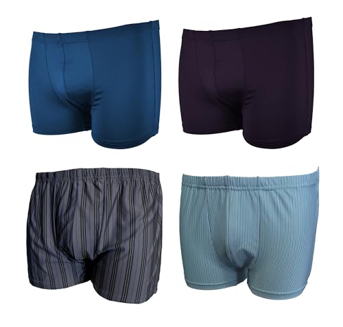 Frank Fields 4 Boxershorts Herren Boxer 6/L - Mix 12 - dezenten Farben gestreift feinstes Micropolyester größe grösse gr. 48-50 52-54 56-58 Unterhose buxe schlüppa von Frank Fields