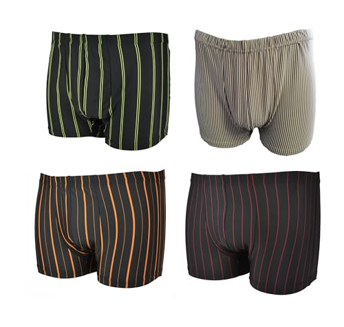 Frank Fields 4 Boxershorts Herren Boxer 8/XXL - Mix 9 Enge grau mikrofader geblümte Unterhose Retropants Herren weiß Retropants Unterhosen männer von Frank Fields