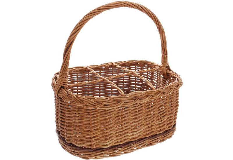 Frank Flechtwaren Flaschenkorb Rustico für 6 Flaschen Weidenkorb Getränkekorb Naturprodukt von Frank Flechtwaren