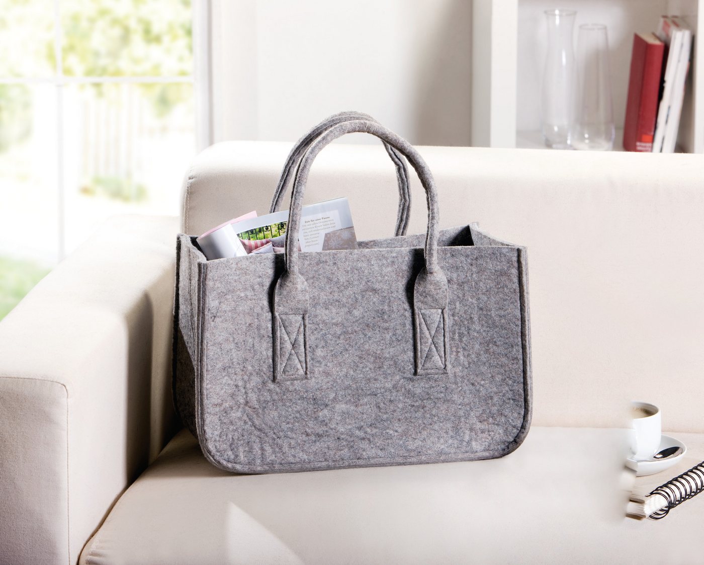 Frank Flechtwaren Schultertasche, Tasche Grey von Frank Flechtwaren