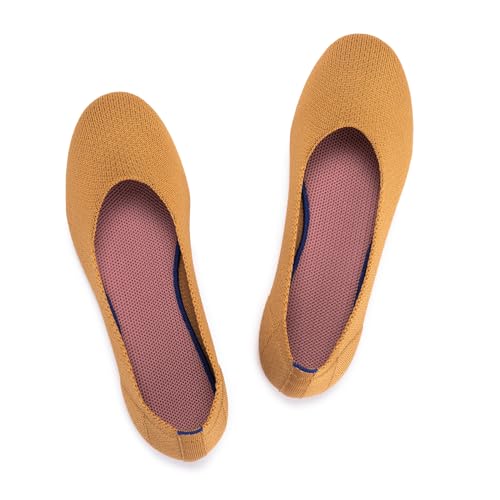 Frank Mully Damen Ballerinas Slip On Knit Kleid Schuhe Pumps Schuhe Runde Zehe, Braun, 39.5 EU von Frank Mully