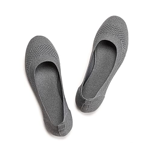 Frank Mully Damen Ballerinas Slip On Knit Kleid Schuhe Pumps Schuhe Runde Zehe, Grau, 38 EU von Frank Mully