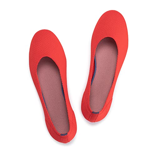 Frank Mully Damen Ballerinas Slip On Knit Kleid Schuhe Pumps Schuhe Runde Zehe, Rot, 36.5 EU von Frank Mully