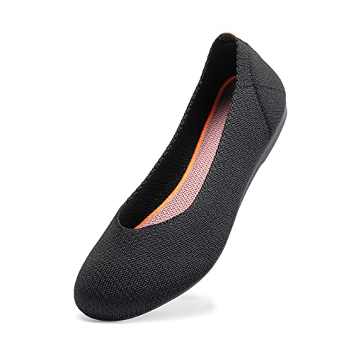 Frank Mully Damen Ballerinas Slip On Knit Kleid Schuhe Pumps Schuhe Runde Zehe, Schwarz, 36 EU von Frank Mully