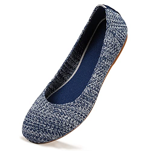 Frank Mully Damen Ballerinas Slip On Knit Kleid Schuhe Pumps Schuhe Runde Zehe, Blau, 36.5 EU von Frank Mully