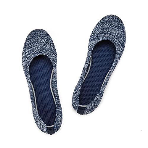 Frank Mully Damen Ballerinas Slip On Knit Kleid Schuhe Pumps Schuhe Runde Zehe, Blau, 37 EU von Frank Mully