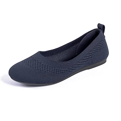 Frank Mully Damen Ballerinas Slip On Knit Kleid Schuhe Pumps Schuhe Runde Zehe, Blau, 43 EU von Frank Mully